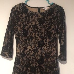 Black and cream bodycon dress